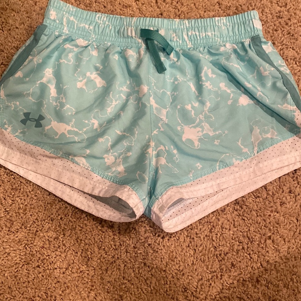 teal kids under armor shorts